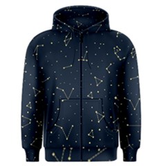 Star Zodiak Space Circle Sky Line Light Blue Yellow Men s Zipper Hoodie by Mariart