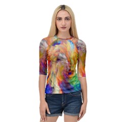 Rainbow Color Splash Quarter Sleeve Tee