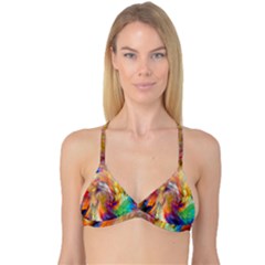 Rainbow Color Splash Reversible Tri Bikini Top by Mariart