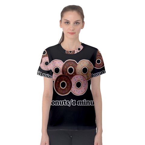 Five Donuts In One Minute  Women s Sport Mesh Tee by Valentinaart