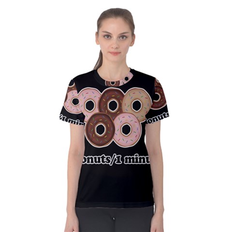 Five Donuts In One Minute  Women s Cotton Tee by Valentinaart