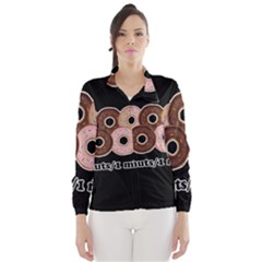 Five Donuts In One Minute  Wind Breaker (women) by Valentinaart