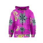 Flowers and squares              Kids Zipper Hoodie