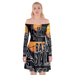 Basketball Is My Life Off Shoulder Skater Dress