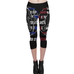 Basketball Never Stops Capri Leggings  by Valentinaart