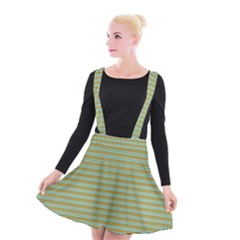 Decorative Line Pattern Suspender Skater Skirt