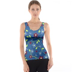 Floral Pattern Tank Top by Valentinaart