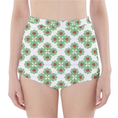 Floral Collage Pattern High-waisted Bikini Bottoms by dflcprintsclothing