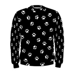 Footprints Cat White Black Men s Sweatshirt by EDDArt