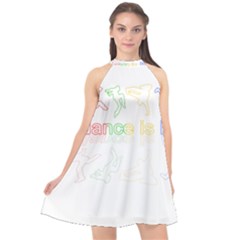 Dance Is Life Halter Neckline Chiffon Dress 