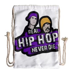 Real Hip Hop Never Die Drawstring Bag (large) by Valentinaart