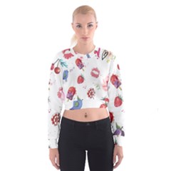 Hand Painted Summer Background  Cropped Sweatshirt by TastefulDesigns