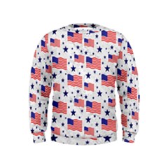 Flag Of The Usa Pattern Kids  Sweatshirt by EDDArt