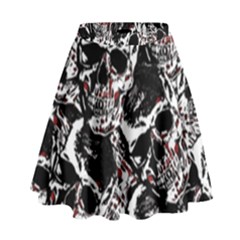 Skull Pattern High Waist Skirt by ValentinaDesign