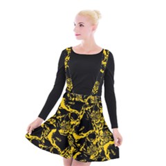 Skull Pattern Suspender Skater Skirt