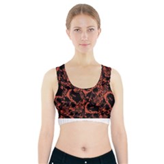 Skull Pattern Sports Bra With Pocket by ValentinaDesign