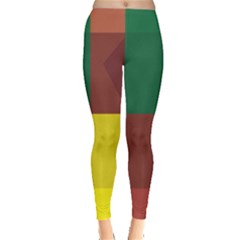 Albers Out Plaid Green Pink Yellow Red Line Leggings  by Mariart