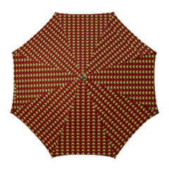 Hawthorn Sharkstooth Triangle Green Red Golf Umbrellas by Mariart