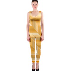 Orange Line Plaid Onepiece Catsuit by Mariart