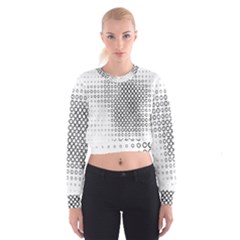 Polka Circle Round Black White Hole Cropped Sweatshirt by Mariart