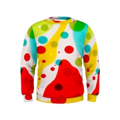 Polkadot Color Rainbow Red Blue Yellow Green Kids  Sweatshirt by Mariart