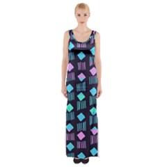 Polkadot Plaid Circle Line Pink Purple Blue Maxi Thigh Split Dress by Mariart