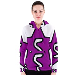 Star Five Purple White Women s Zipper Hoodie by Mariart