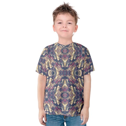 Multicolored Modern Geometric Pattern Kids  Cotton Tee by dflcprintsclothing