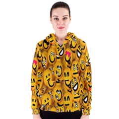 Smileys Linus Face Mask Cute Yellow Women s Zipper Hoodie by Mariart