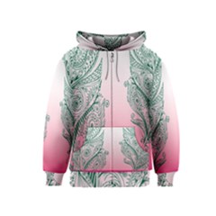 Toggle The Widget Bar Leaf Green Pink Kids  Zipper Hoodie by Mariart