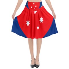 Love Heart Star Circle Polka Moon Red Blue White Flared Midi Skirt by Mariart