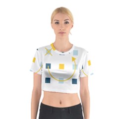 Plaid Arrow Yellow Blue Key Cotton Crop Top by Mariart