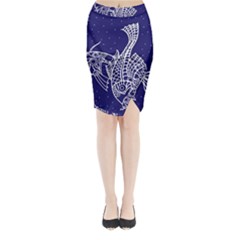 Pisces Zodiac Star Midi Wrap Pencil Skirt by Mariart