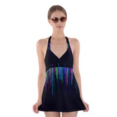 Rain Color Paint Rainbow Halter Swimsuit Dress by Mariart