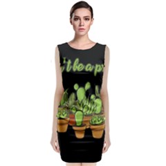 Cactus - Dont Be A Prick Sleeveless Velvet Midi Dress by Valentinaart