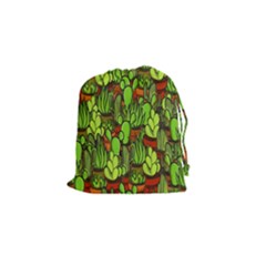 Cactus Drawstring Pouches (small)  by Valentinaart