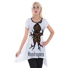 Mandrake Plant Short Sleeve Side Drop Tunic by Valentinaart