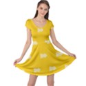 Waveform Disco Wahlin Retina White Yellow Cap Sleeve Dresses View1