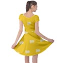 Waveform Disco Wahlin Retina White Yellow Cap Sleeve Dresses View2