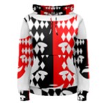 Face Mask Red Black Plaid Triangle Wave Chevron Women s Pullover Hoodie