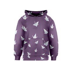 Goose Swan Animals Birl Origami Papper White Purple Kids  Pullover Hoodie