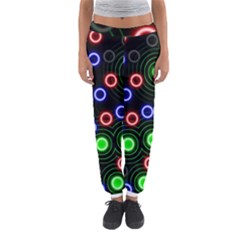 Neons Couleurs Circle Light Green Red Line Women s Jogger Sweatpants by Mariart