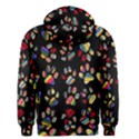 Colorful Paw Prints Pattern Background Reinvigorated Men s Zipper Hoodie View2