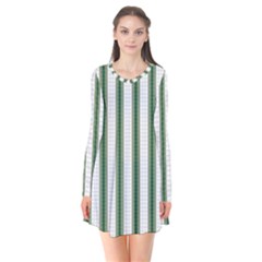 Plaid Line Green Line Vertical Flare Dress by Mariart