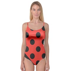 Red Black Hole White Line Wave Chevron Polka Circle Camisole Leotard  by Mariart