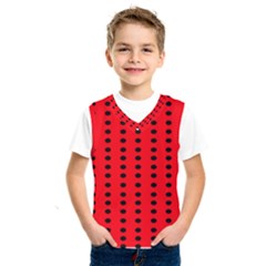 Red White Black Hole Polka Circle Kids  Sportswear