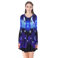 Sign Gemini Zodiac Flare Dress by Mariart