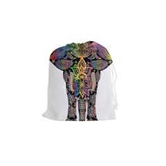 Prismatic Floral Pattern Elephant Drawstring Pouches (small)  by Nexatart