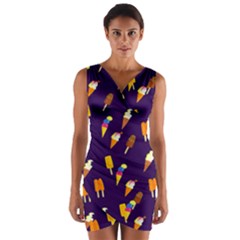 Seamless Ice Cream Pattern Wrap Front Bodycon Dress by Nexatart