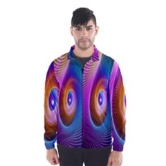 Abstract Fractal Bright Hole Wave Chevron Gold Purple Blue Green Wind Breaker (men) by Mariart